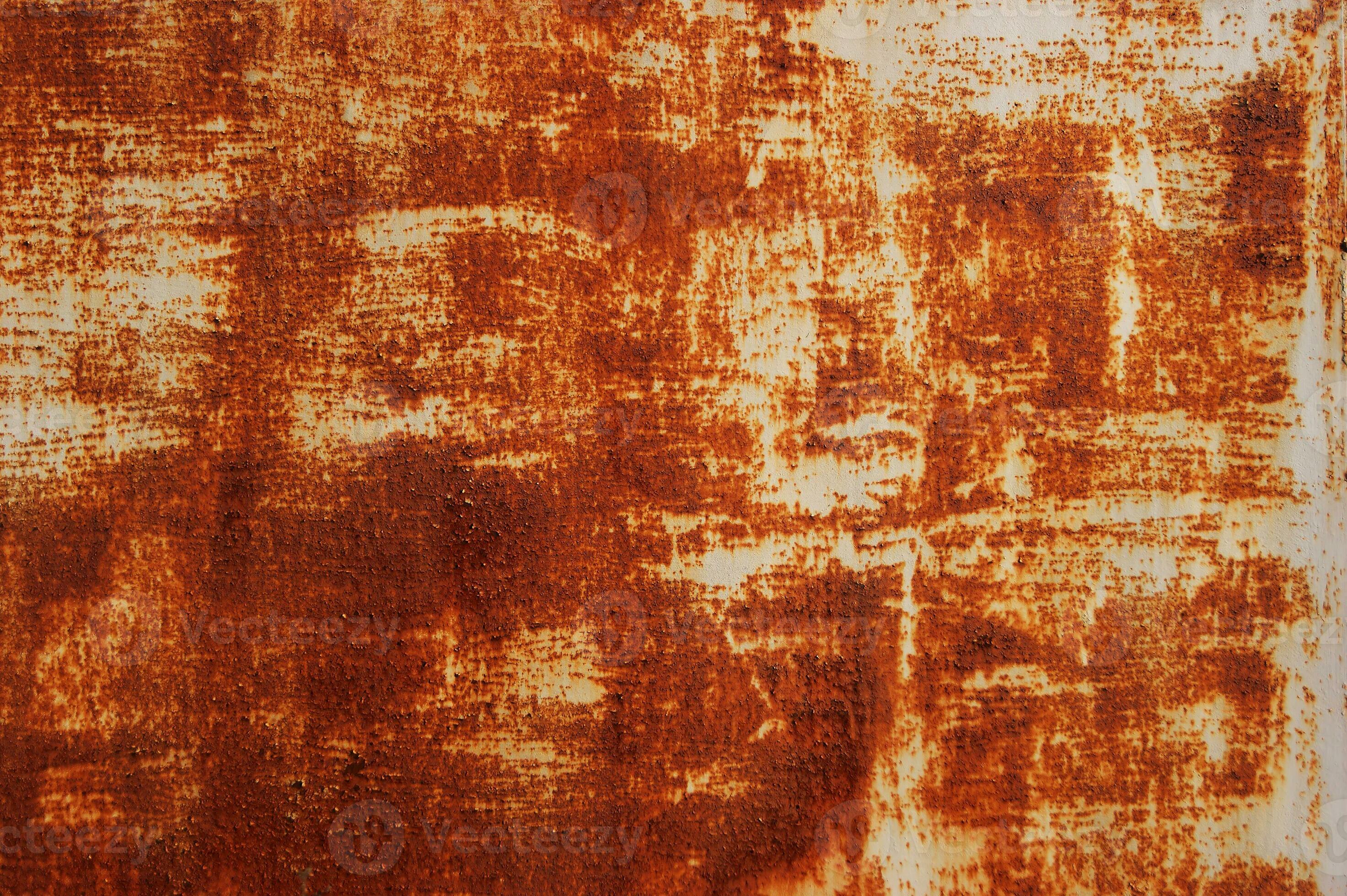 White Rust Metal Decayed Crumpled Sheet Wide Background. 35987638 Stock