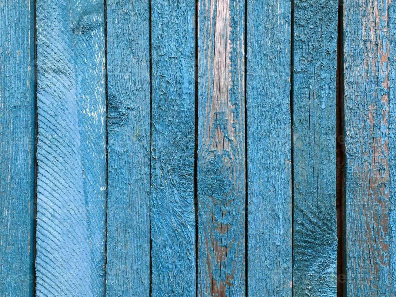 Blue wood background, old wooden wall, painted texture. photo