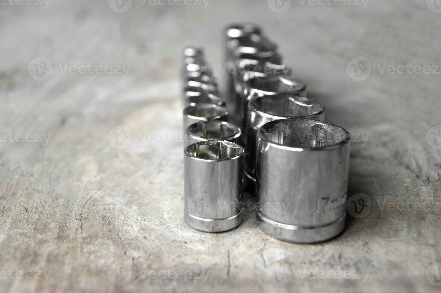 Various wrench heads and tips. photo