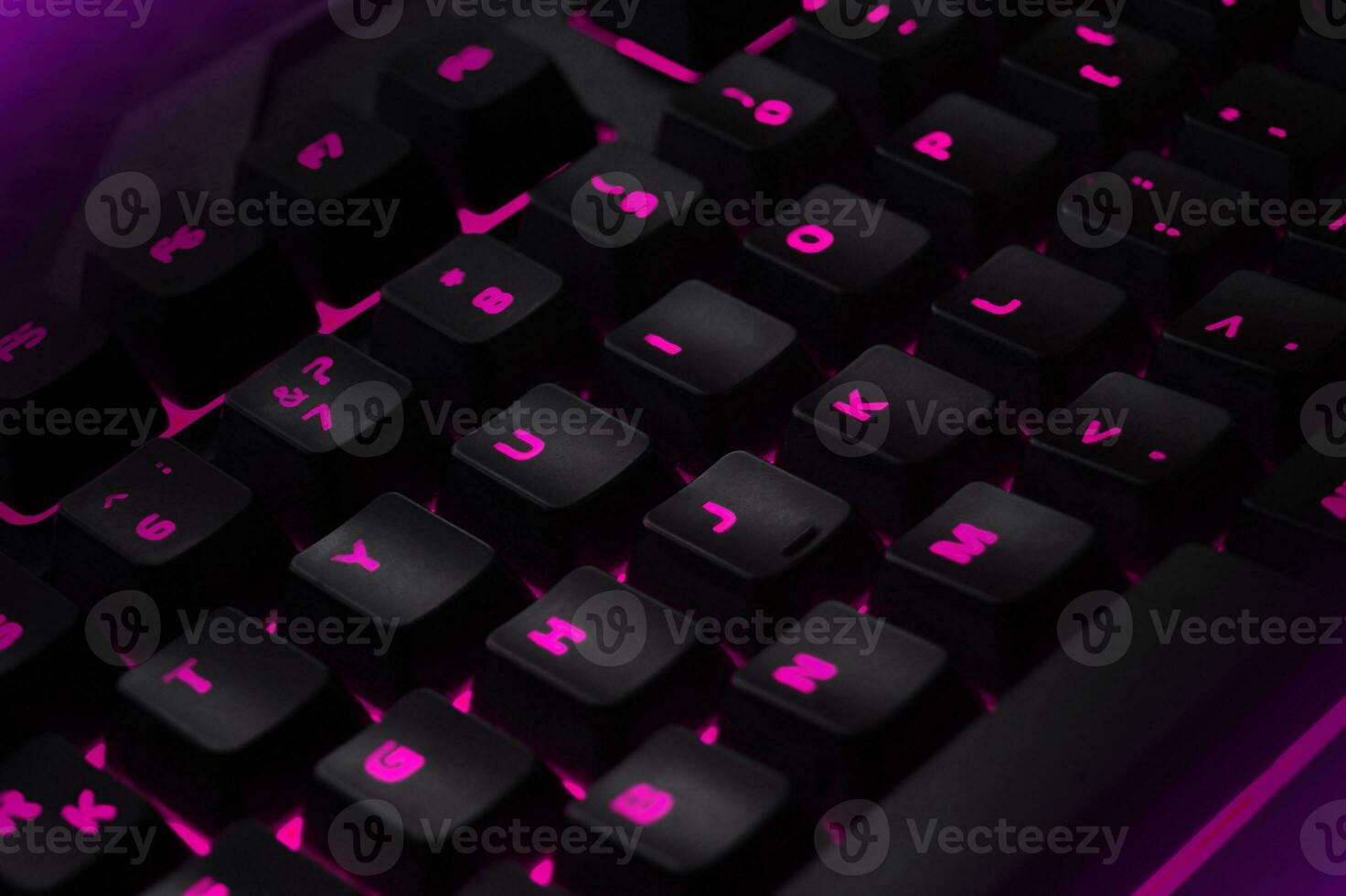 retroiluminado juego de azar teclado cerca arriba. foto