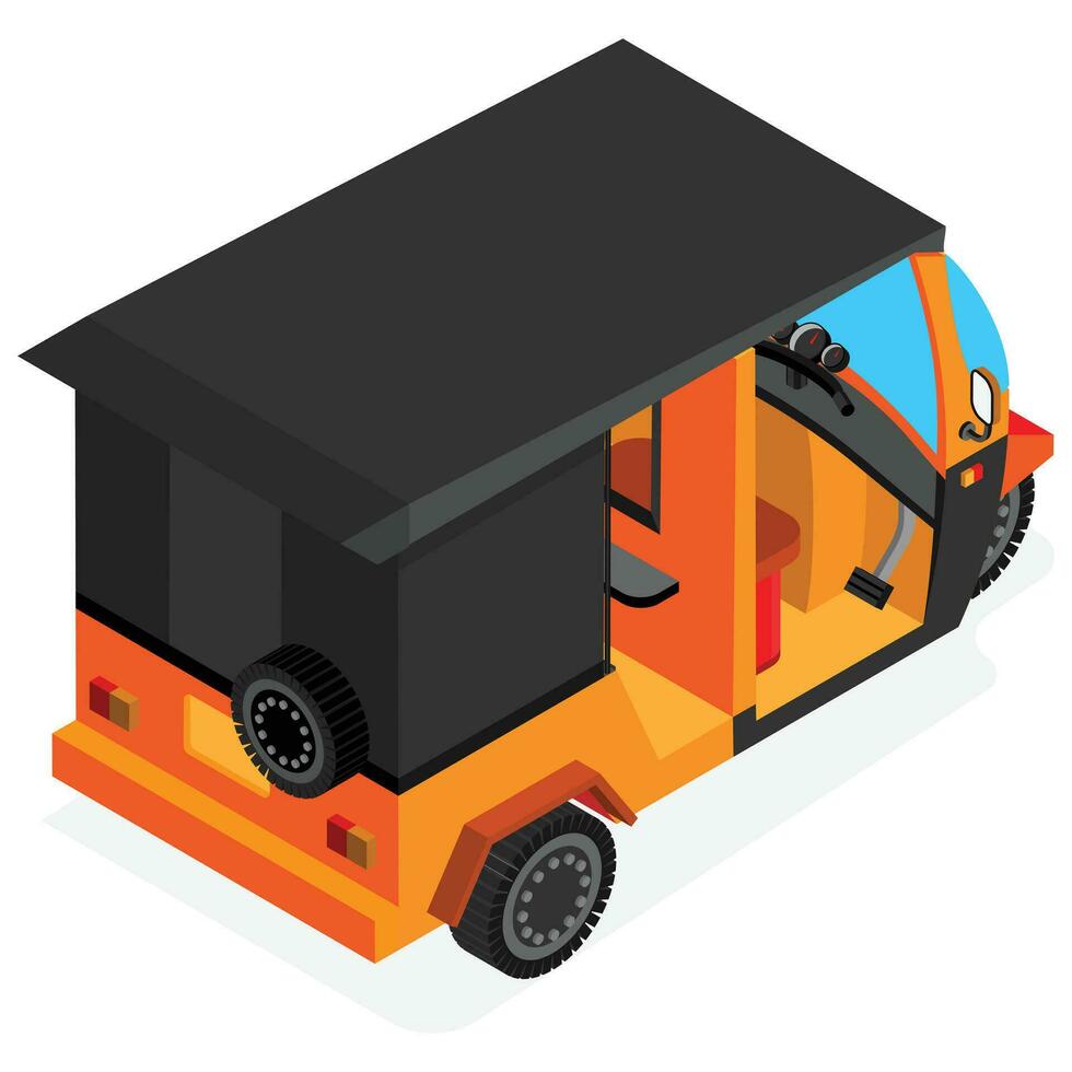 Isometric Rickshaw Icon vector