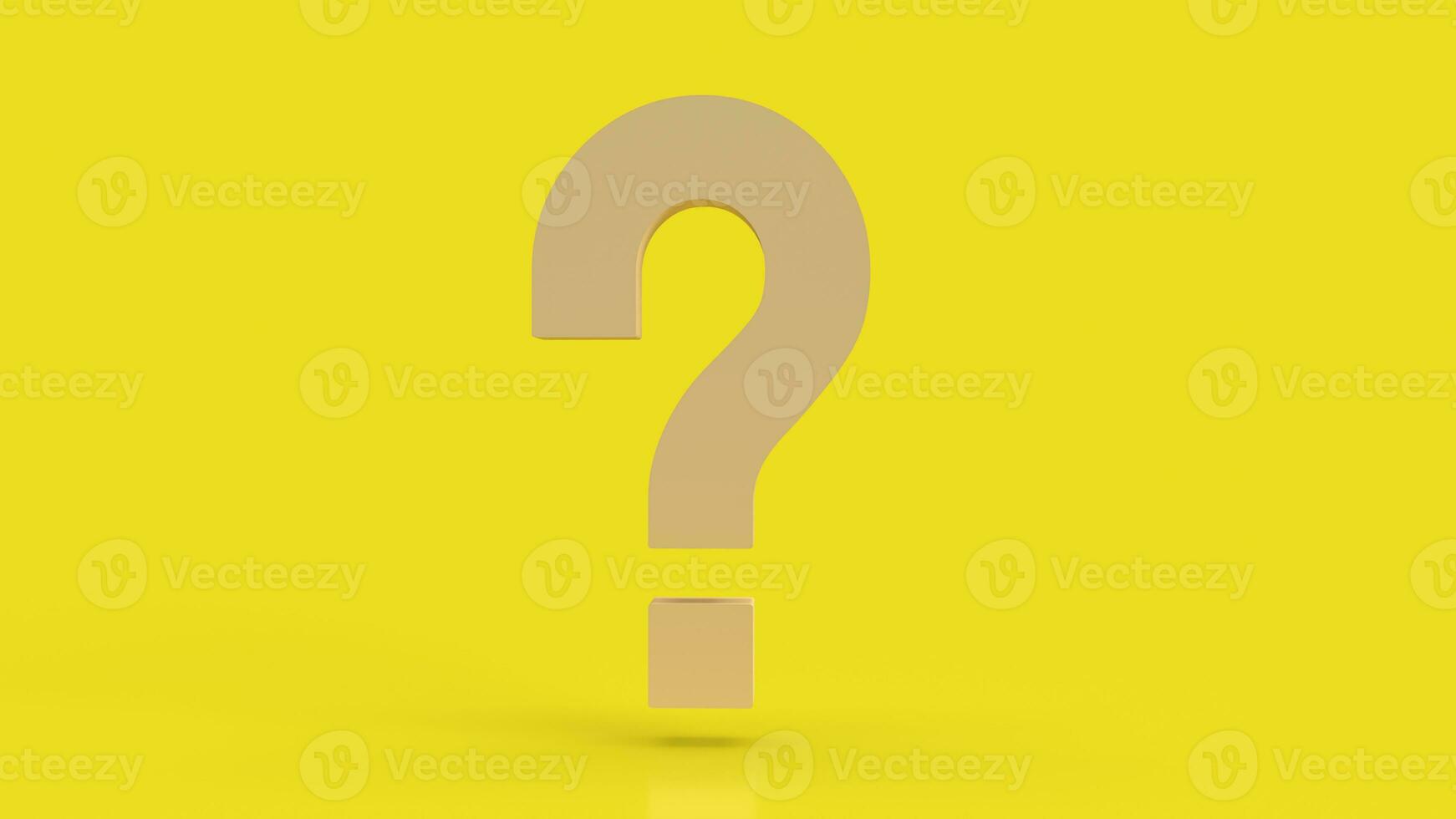 The yellow question mark for abstract background  3d rendering. photo