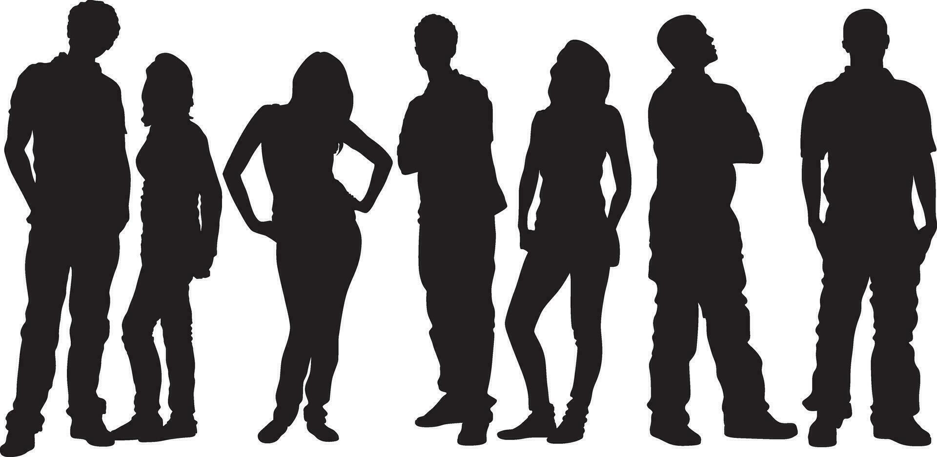 People Silhouettes vector set 6