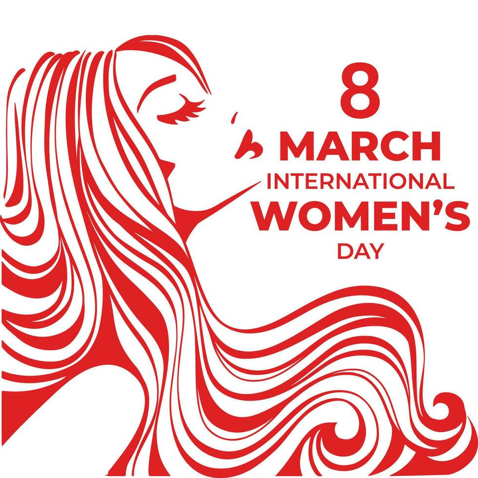 International Women's Day 8 march, Women's History Month banner. Flat vector illustration.