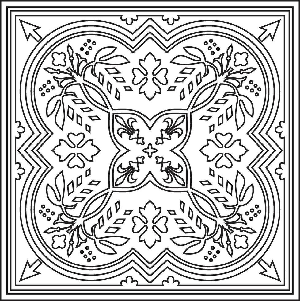 vector monocromo cuadrado europeo ornamento. clásico modelo de antiguo Grecia, romano imperio. adecuado para arenado, trazador y láser corte