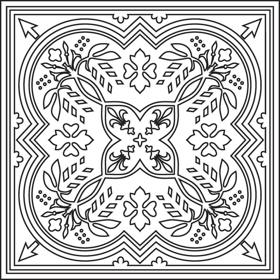 Vector monochrome square European ornament. Classic pattern of Ancient Greece, Roman Empire. Suitable for sandblasting, plotter and laser cutting