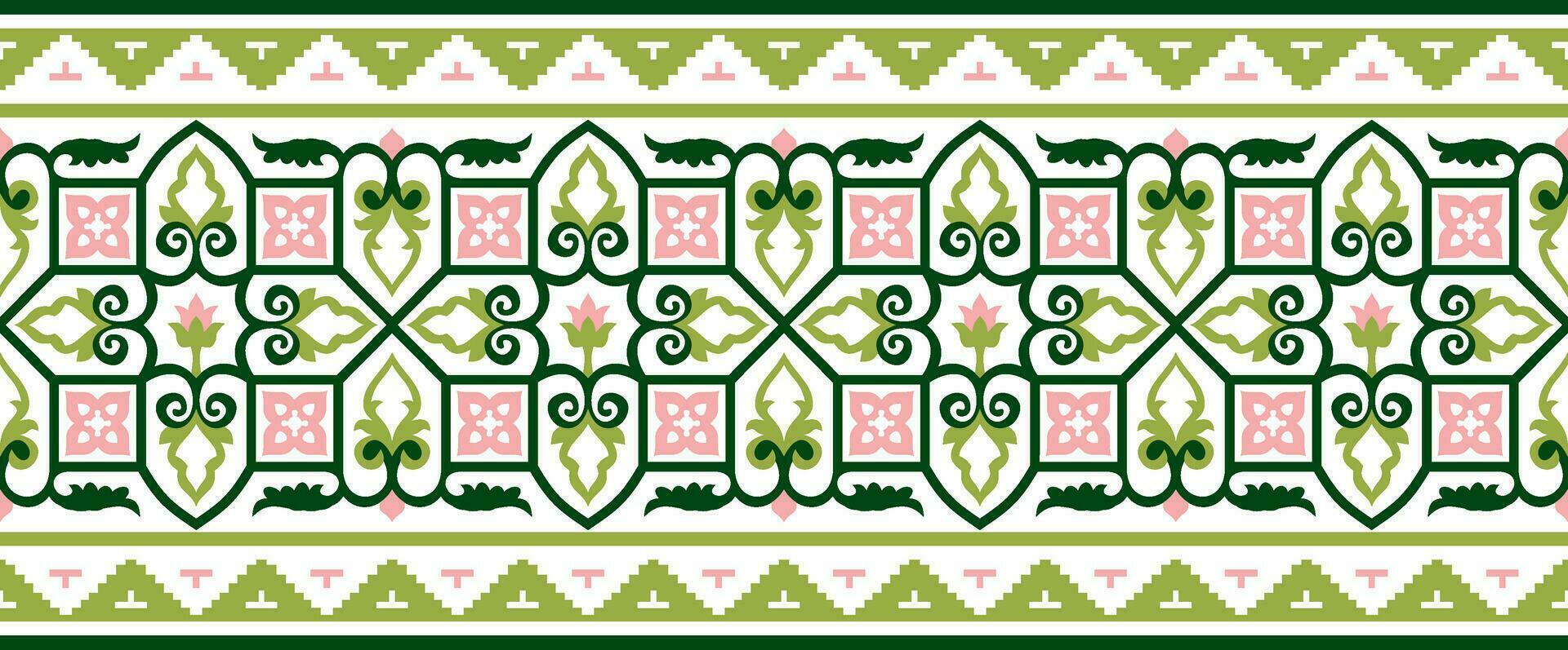 Vector colored seamless Byzantine border, frame. Endless Greek pattern, Drawing of the Eastern Roman Empire. Decoration of the Russian Orthodox Church.