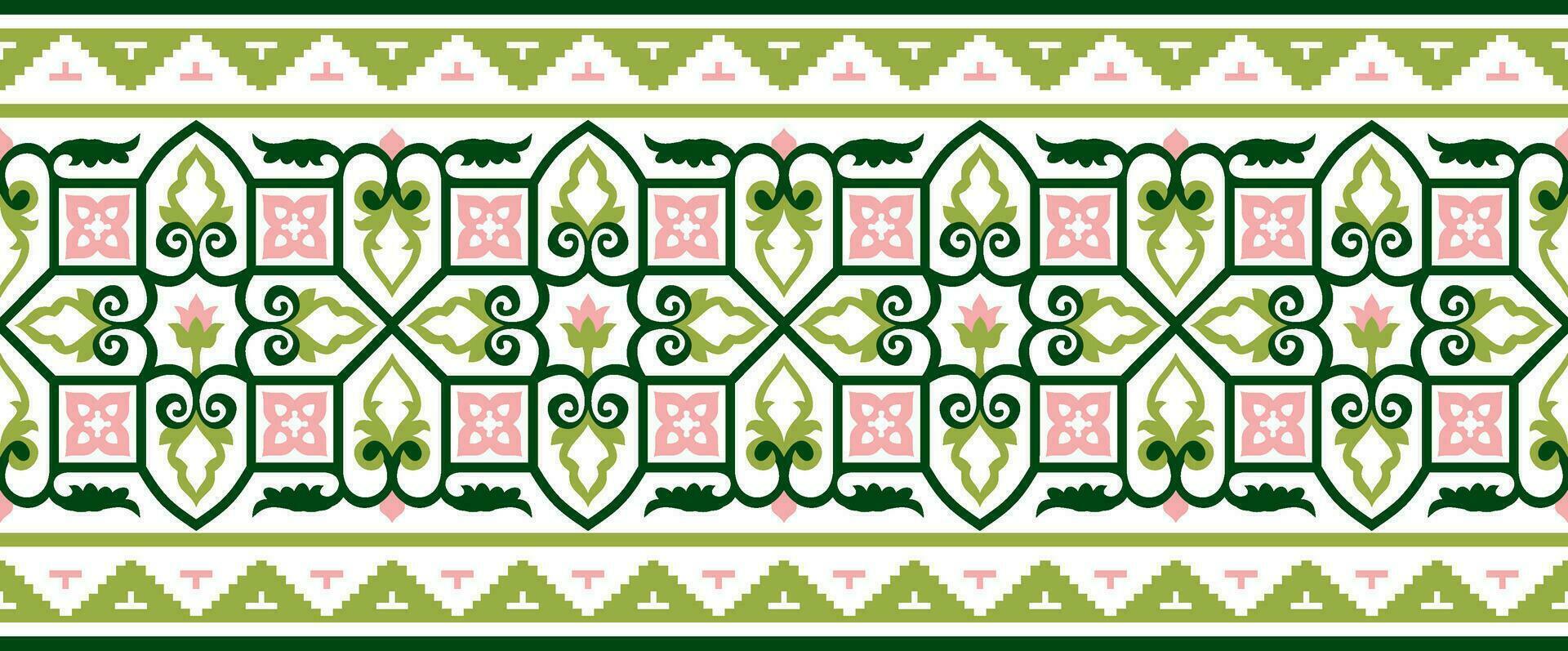 Vector colored seamless Byzantine border, frame. Endless Greek pattern, Drawing of the Eastern Roman Empire. Decoration of the Russian Orthodox Church.