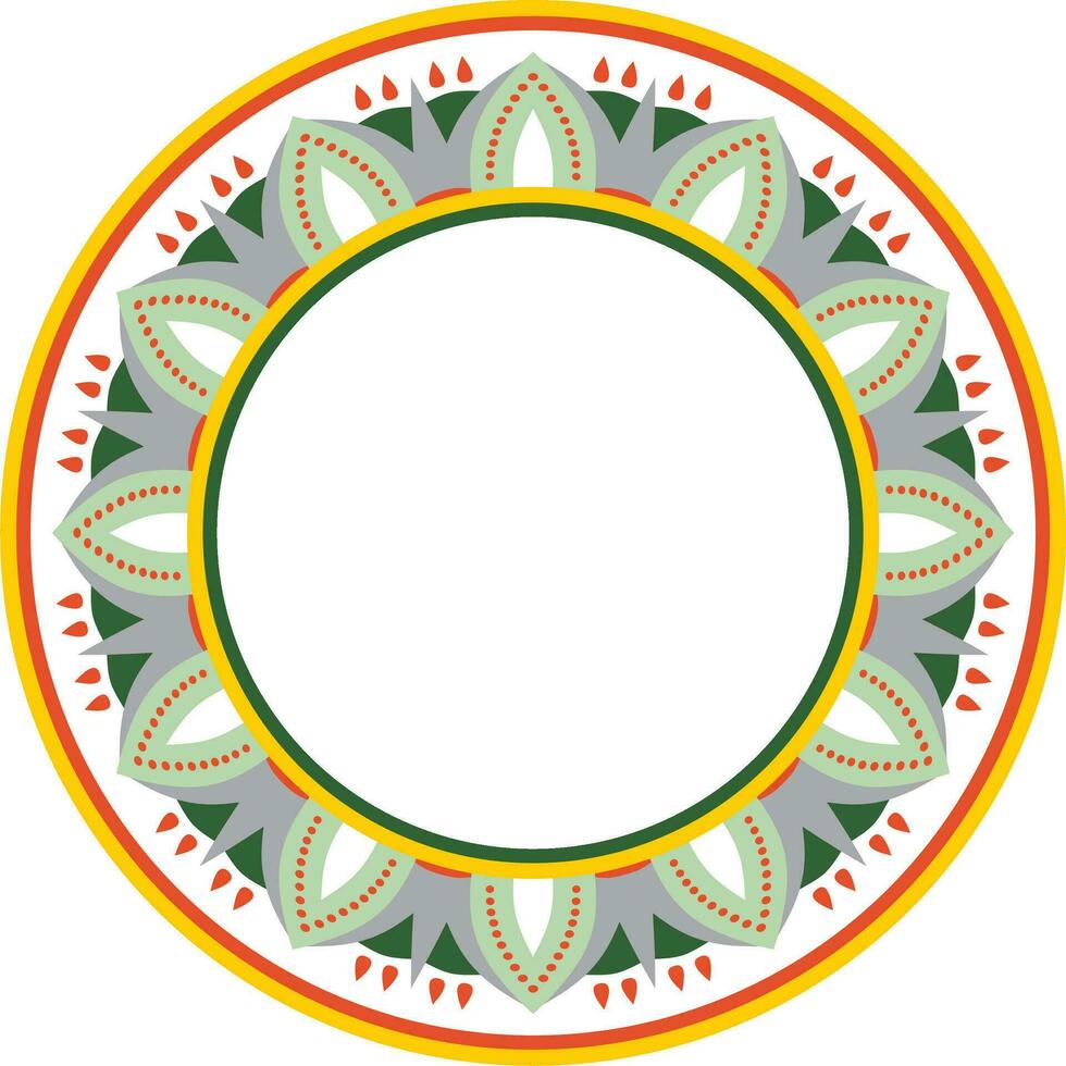 Vector round colored Egyptian ornament. Endless circle border, ancient Egypt frame