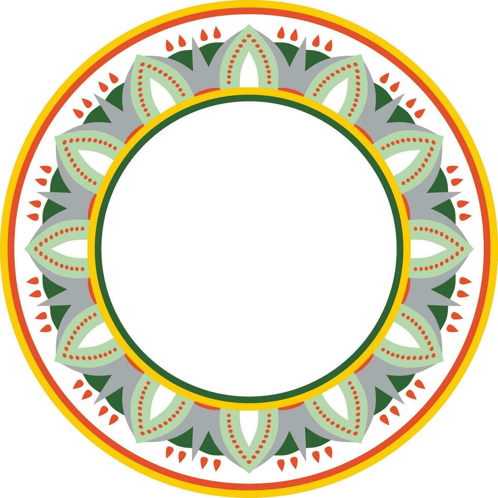 Vector round colored Egyptian ornament. Endless circle border, ancient Egypt frame