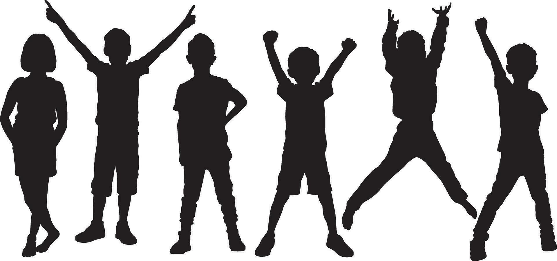 Kids Silhouettes 2 vector