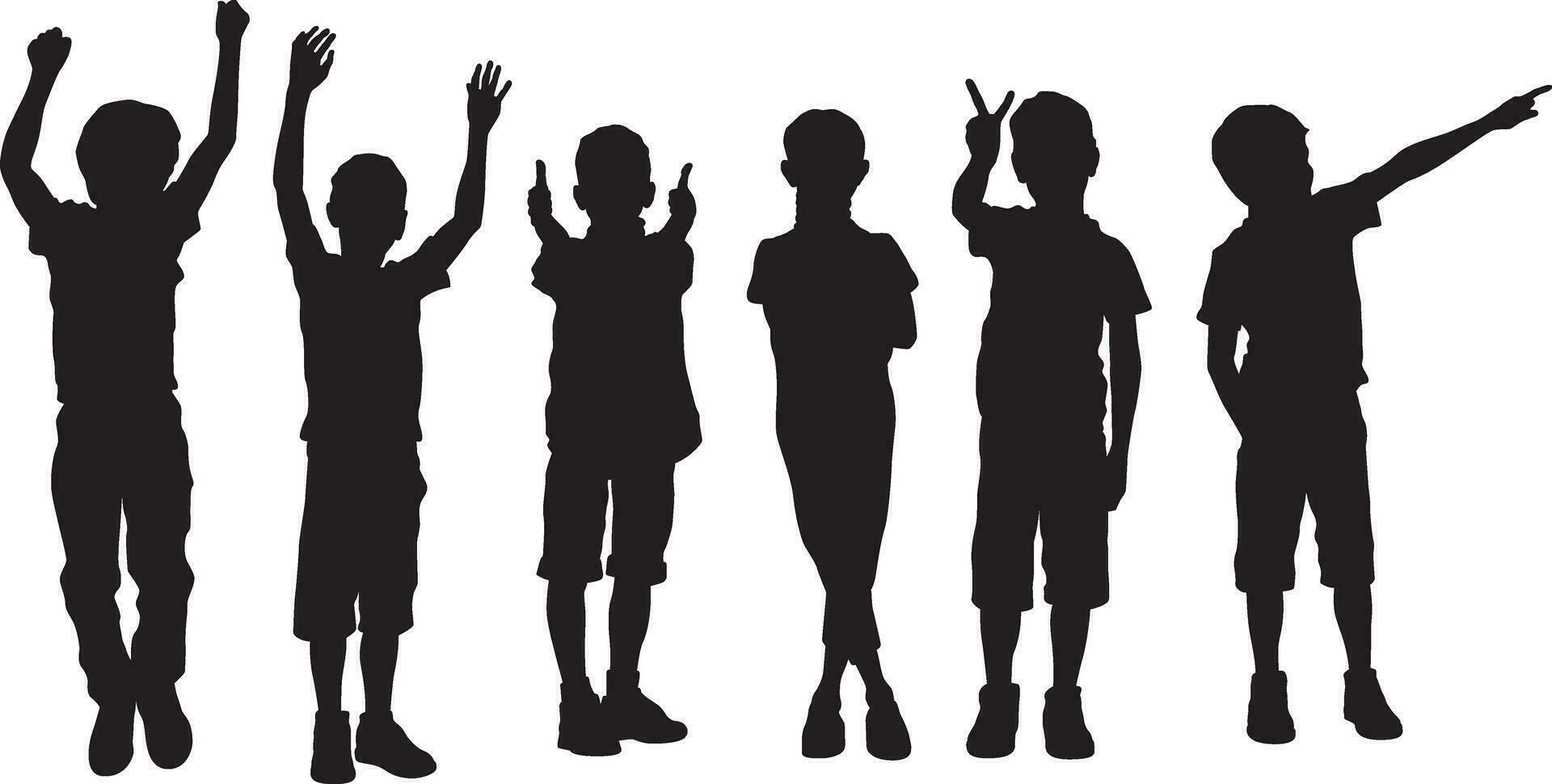 Kids Silhouettes 5 vector