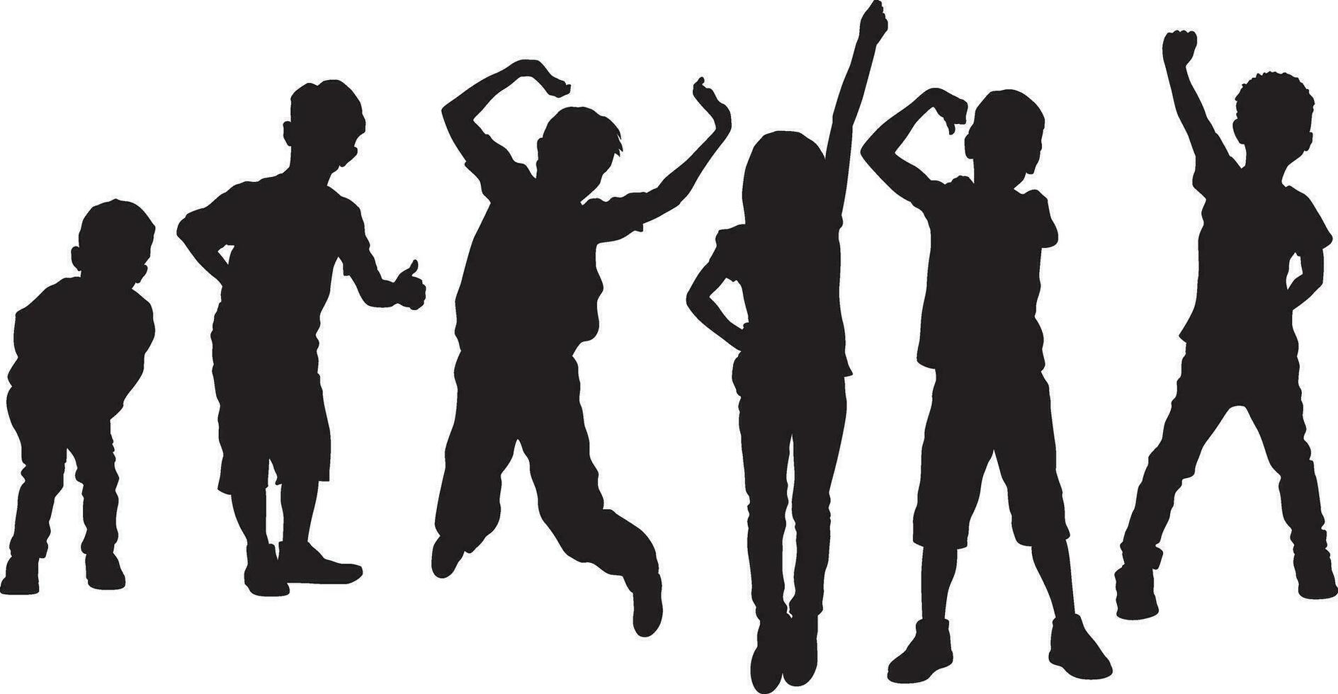 Kids Silhouettes 6 vector