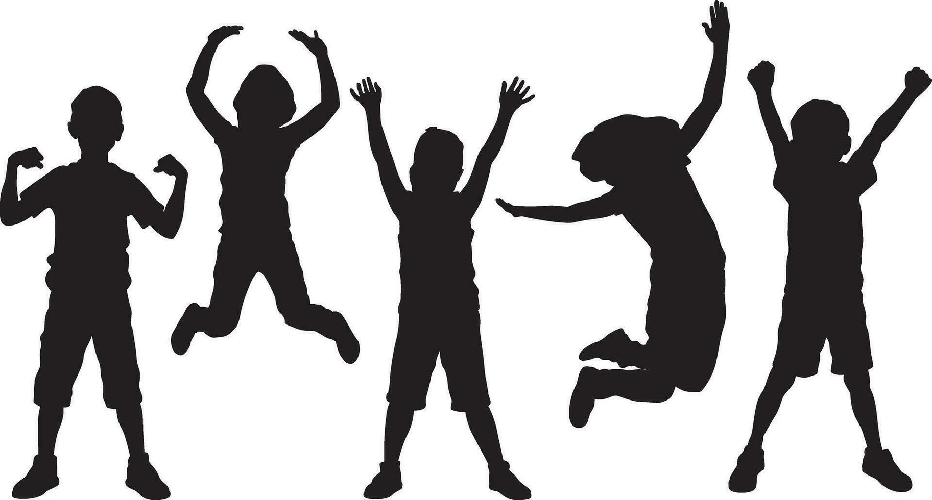 Kids Silhouettes 7 vector