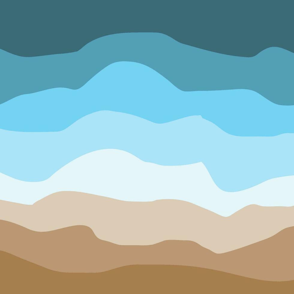 Water Wave Background Design, Abstract Vector Blue Ocean Walpaper Template
