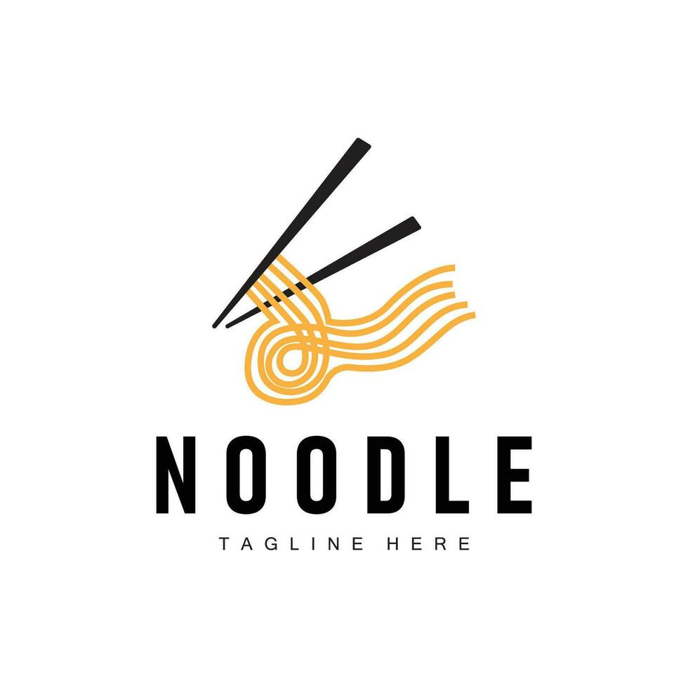 Ramen noodle logo simple noodle and bowl design inspiration chinese food template illustration vector