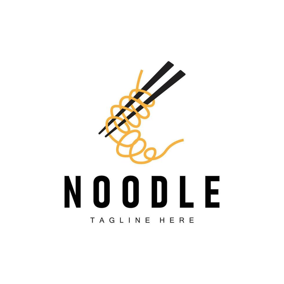 Ramen noodle logo simple noodle and bowl design inspiration chinese food template illustration vector