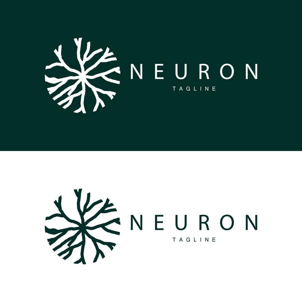 Neuron logo simple design network cel technology particles template Illustration vector