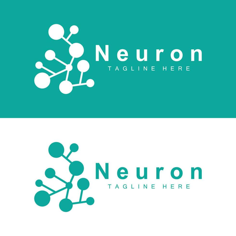 Neuron logo simple design network cel technology particles template Illustration vector