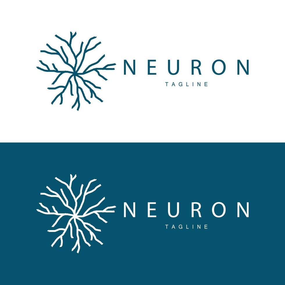 neurona logo sencillo diseño red cel tecnología partículas modelo ilustración vector