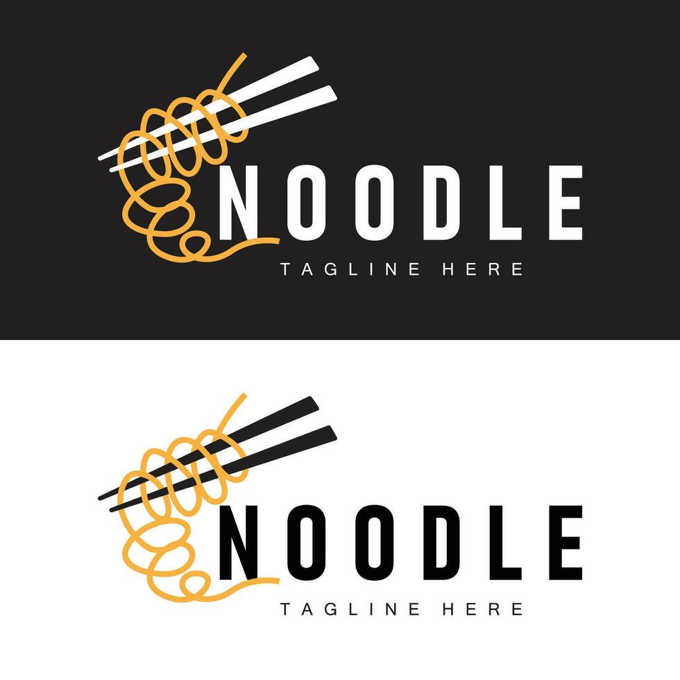 Ramen noodle logo simple noodle and bowl design inspiration chinese food template illustration vector