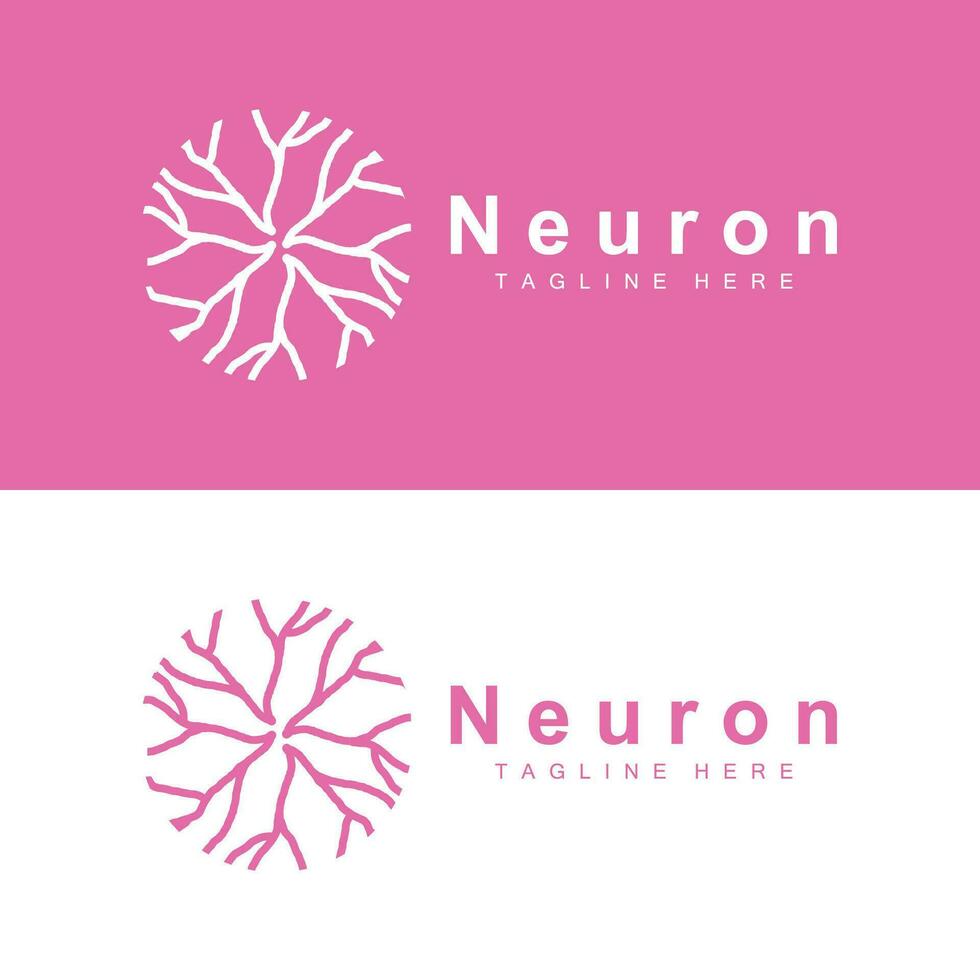 Neuron logo simple design network cel technology particles template Illustration vector