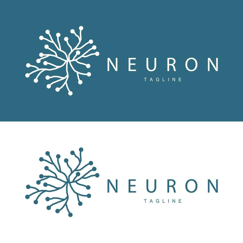 Neuron logo simple design network cel technology particles template Illustration vector