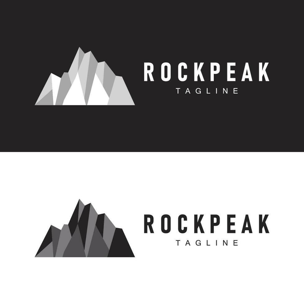 sencillo montaña pico logo línea rock ilustración paisaje diseño vector