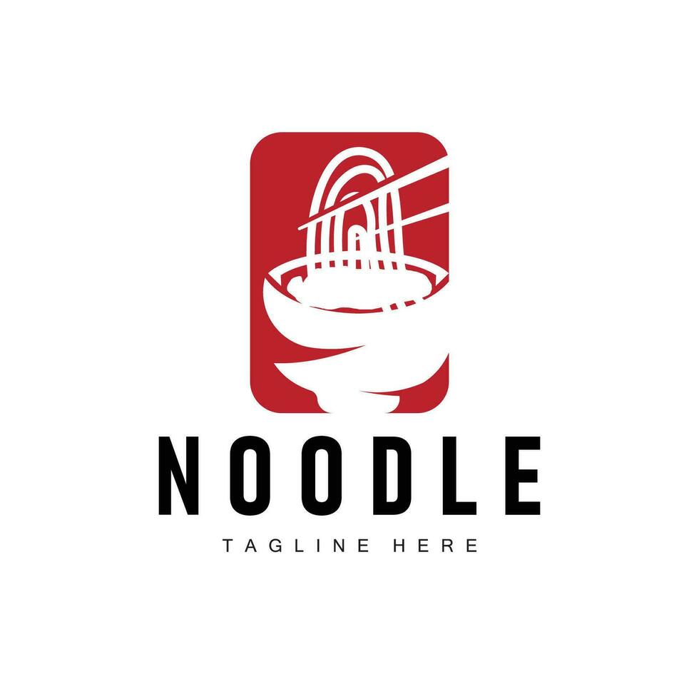 Ramen noodle logo simple noodle and bowl design inspiration chinese food template illustration vector