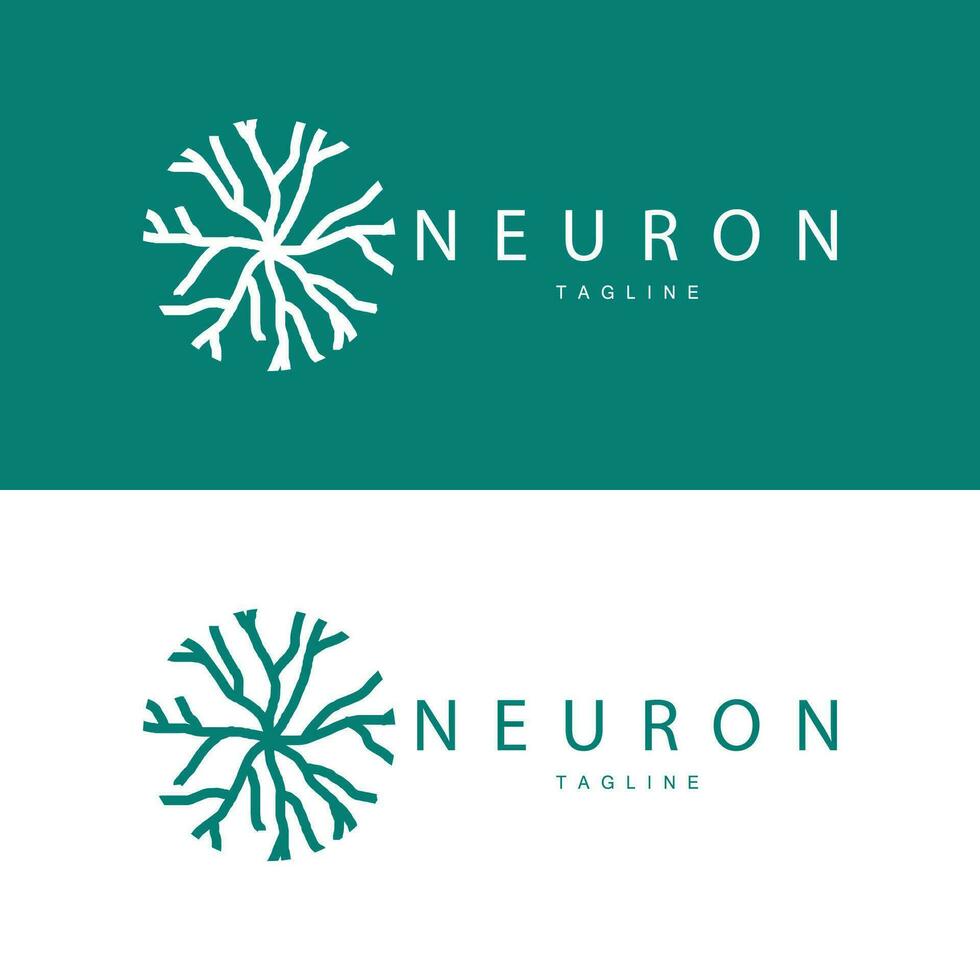 Neuron logo simple design network cel technology particles template Illustration vector