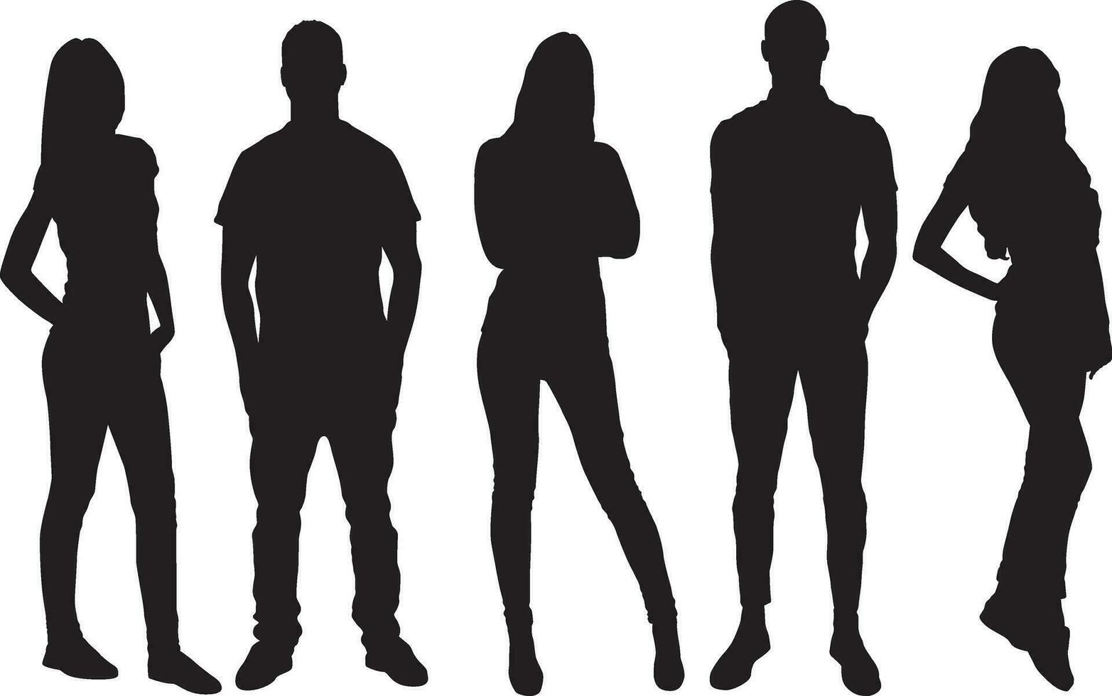 People Silhouette vector set 36