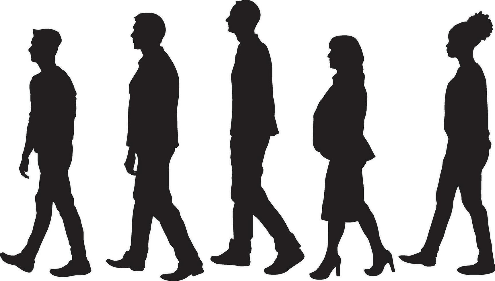 People Silhouette vector set 38