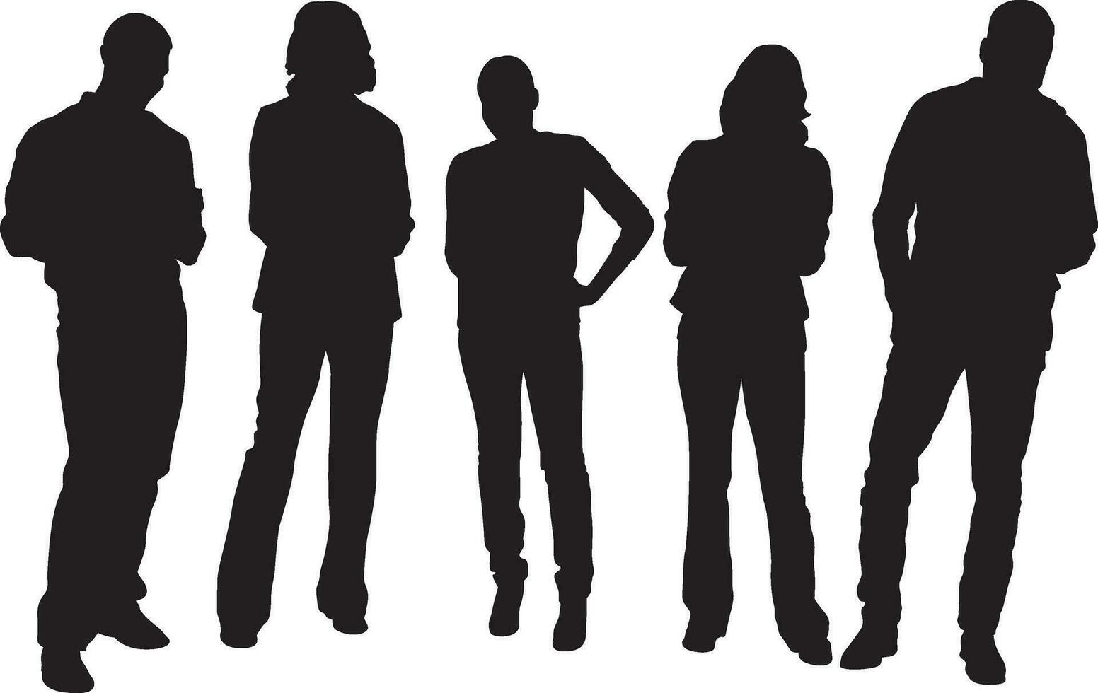 People Silhouette vector set 34