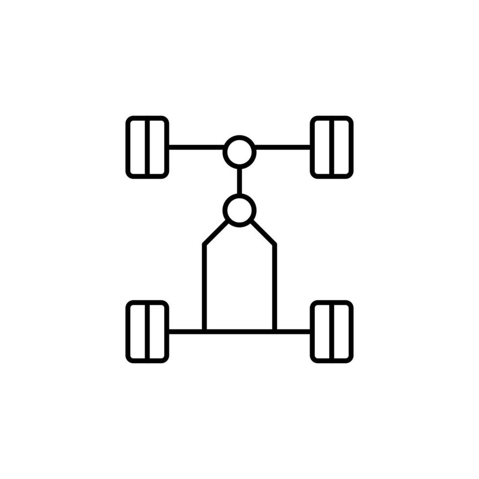 car chassis outline thin icon. balance symbol. good for web and mobile app vector