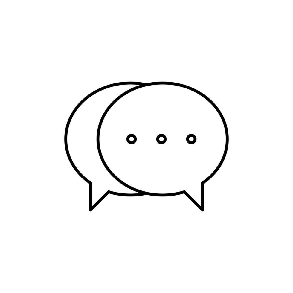 speech bubble thin outline icon for website or mobile app vector