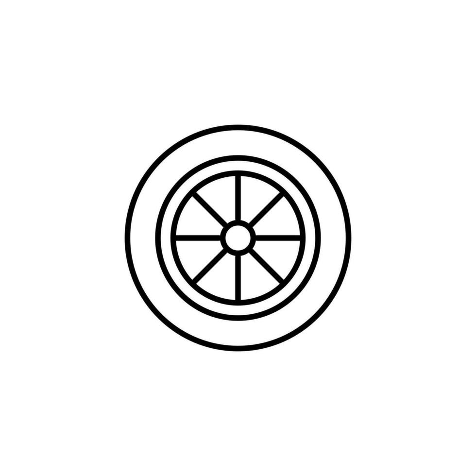 car wheel outline thin icon. balance symbol. good for web and mobile app vector
