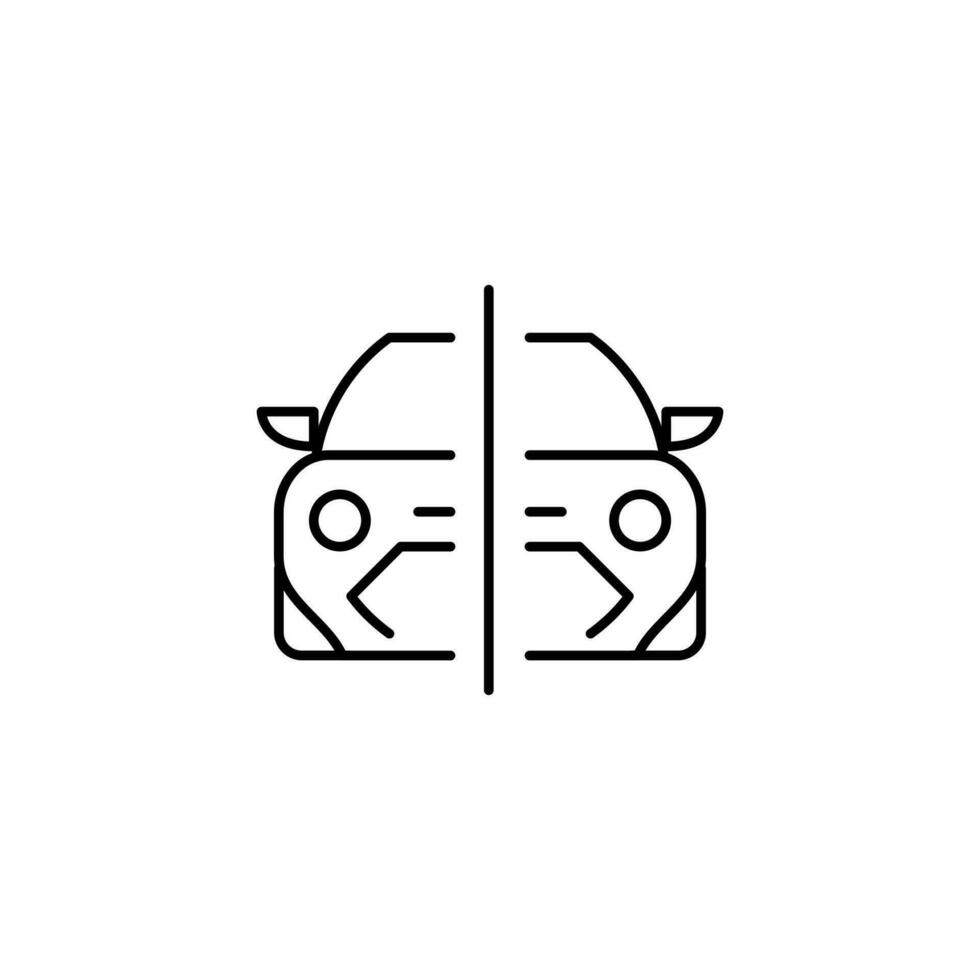 half car outline thin icon. balance symbol. good for web and mobile app vector