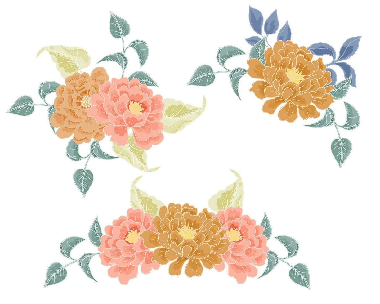 Hand Drawn Pastel Flower Arrangement vector