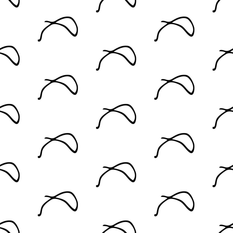 Seamless pattern with sketch round squiggle vector