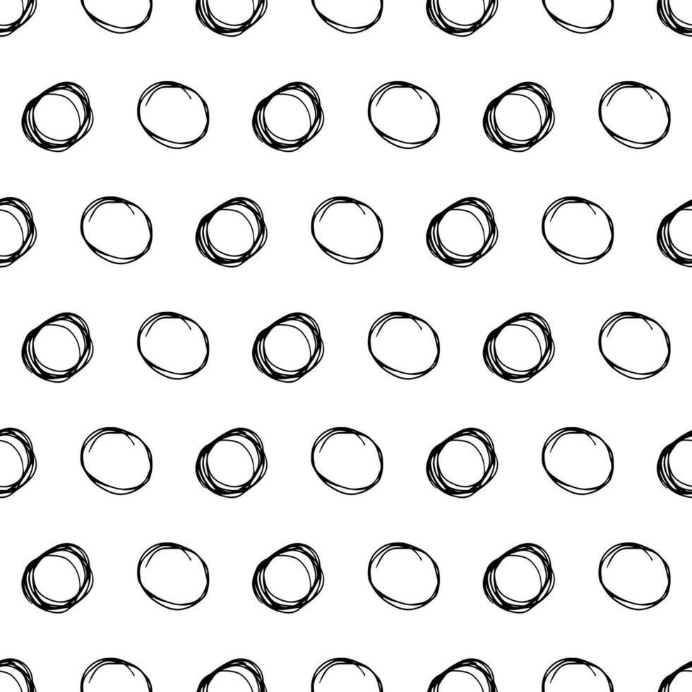 Seamless pattern with sketch circles shape vector