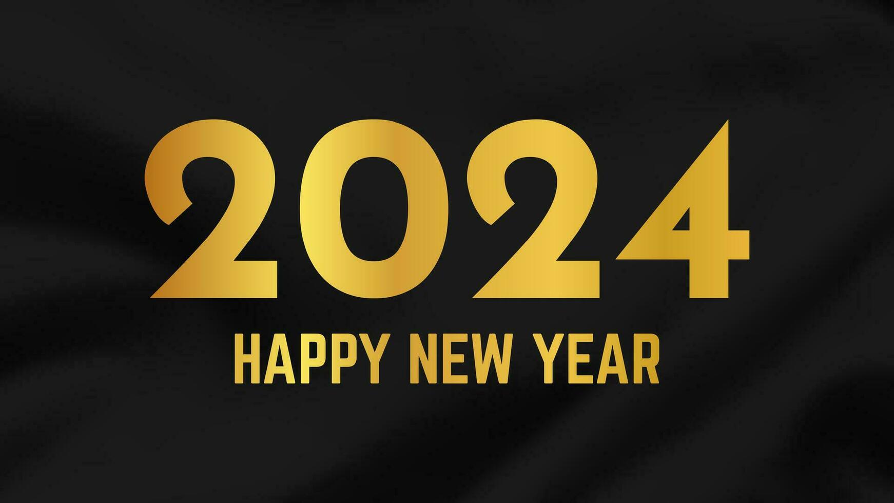 2024 Happy New Year on dark silk background vector