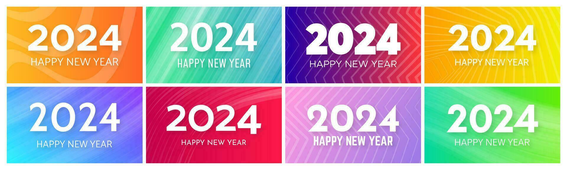 2024 contento nuevo año en vistoso antecedentes vector