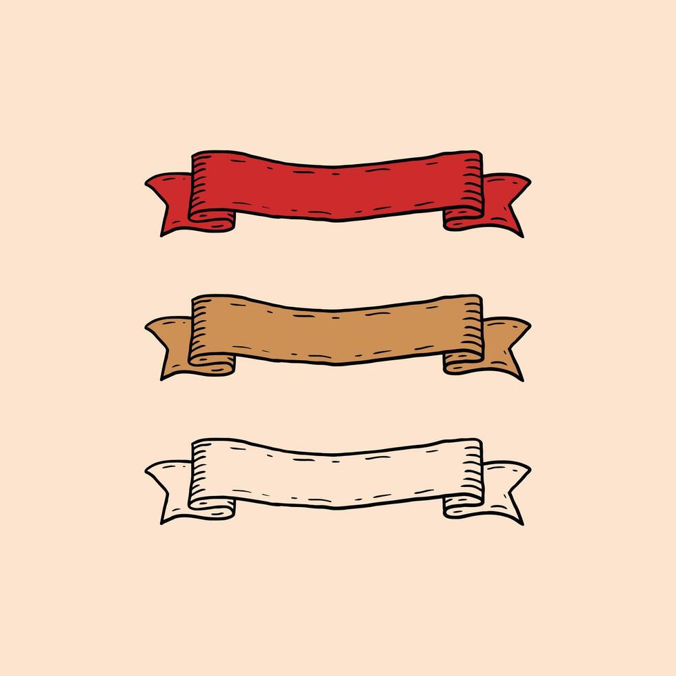 ribbons vintage retro style illustration vector template