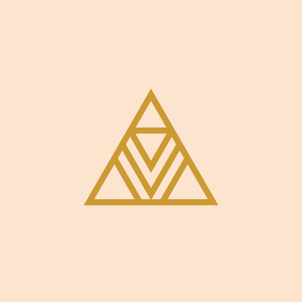 abstract triangle logo template design vector