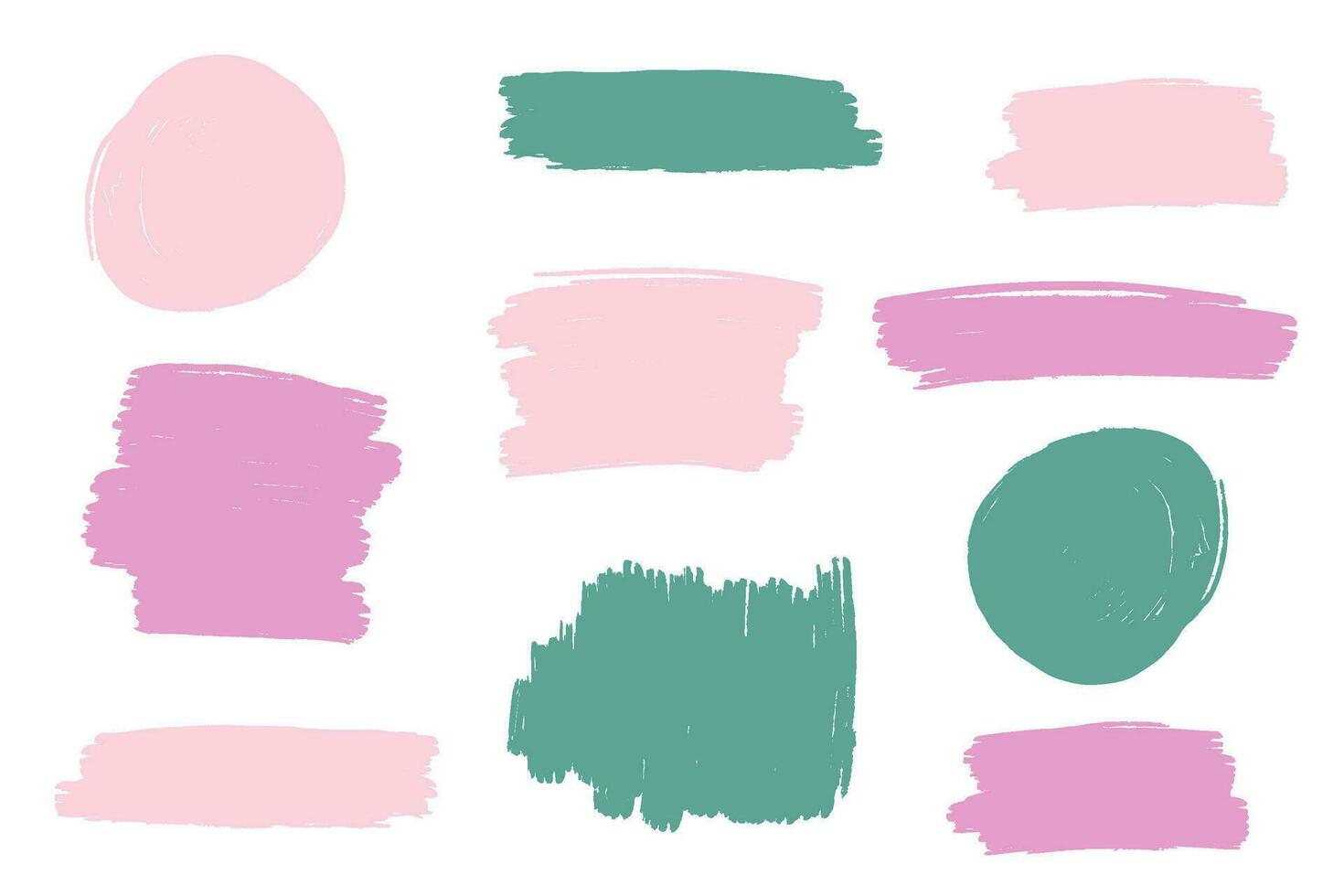 Brush strokes vector set. Hand drawn textured elements. Grunge style banners and speech bubbles.