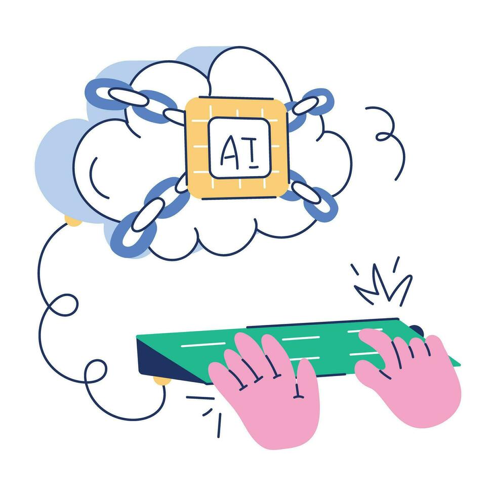 AI Hand Drawn Illustration vector