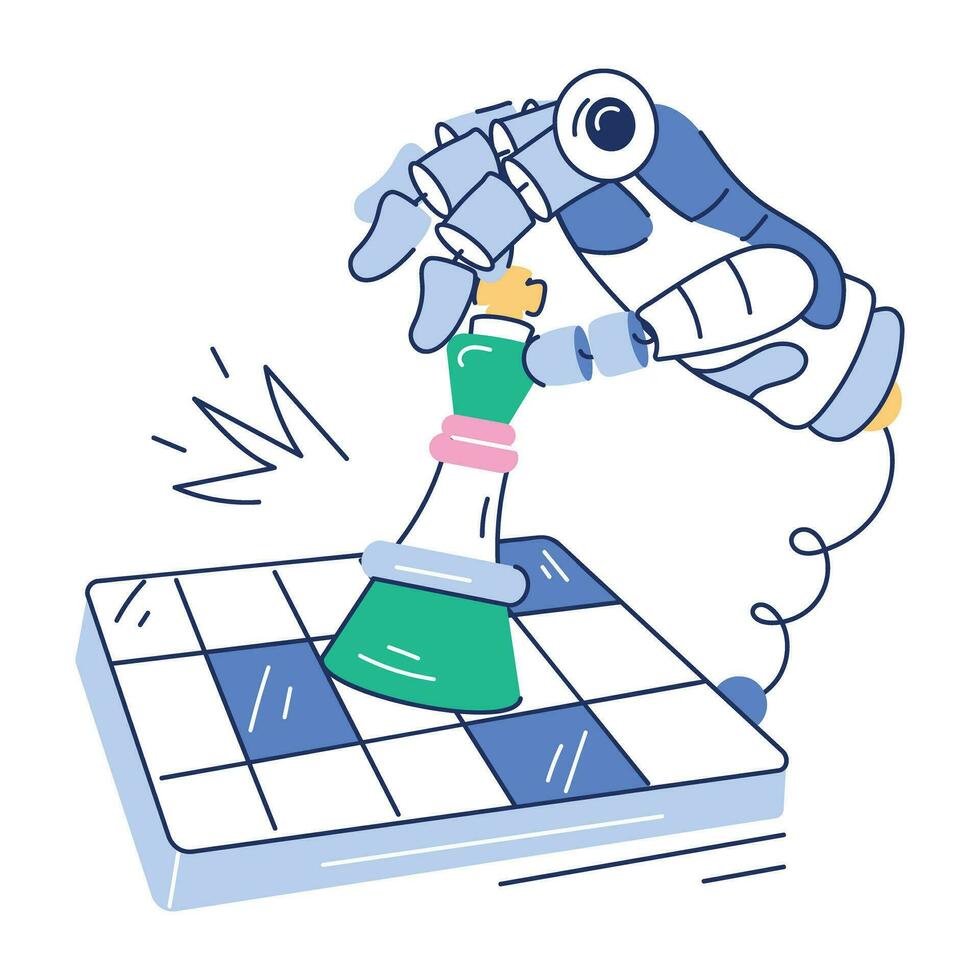 AI Technology Hand Drawn Illustration vector