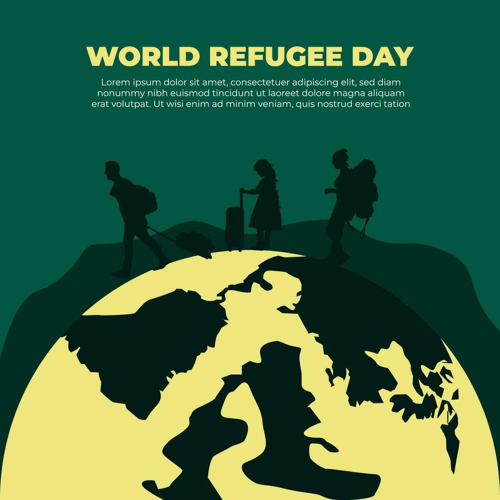 World Refugee day banner design vector