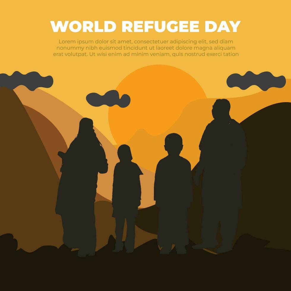 World Refugee day banner design vector