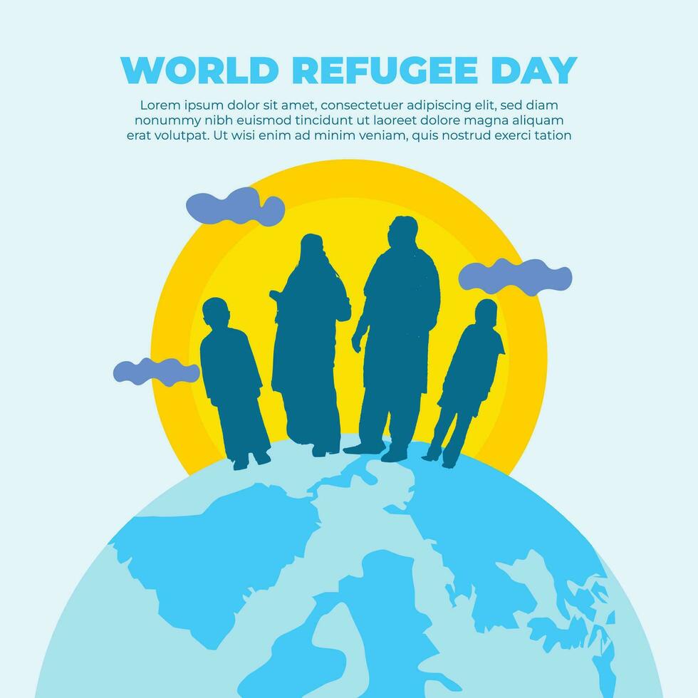 World Refugee day banner design vector